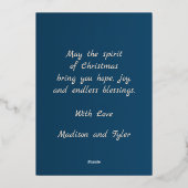 Vrolijke Kerstmis Mistletoe Calligrafie Groet Folie Feestdagenkaart (Achterkant)