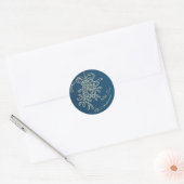 Vrolijke Kerstmis Mistletoe Calligrafie Groet Ronde Sticker (Envelop)