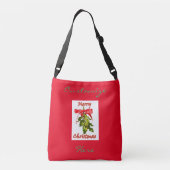 vrolijke kerstmis mistletoe crossbody tas (Achterkant)