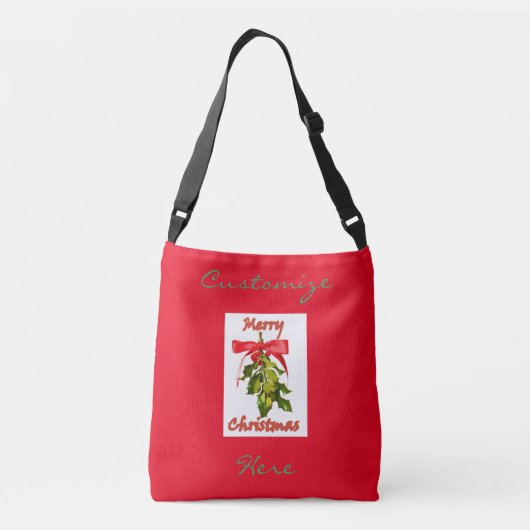 vrolijke kerstmis mistletoe crossbody tas (Achterkant)