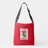 vrolijke kerstmis mistletoe crossbody tas (Voorkant)