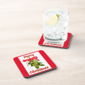 vrolijke kerstmis mistletoe drankjes onderzetter (Rechterzijde)