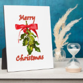 vrolijke kerstmis mistletoe fotoplaat (Zijkant)