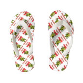 vrolijke kerstmis mistletoe kinder teenslippers (Voetbed)