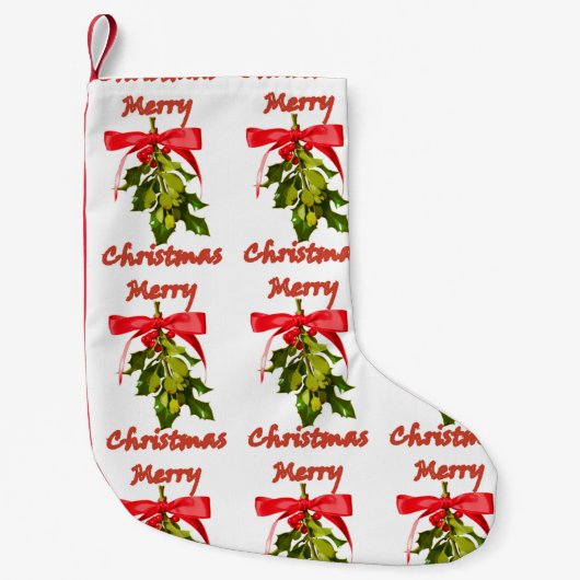 vrolijke kerstmis mistletoe kleine kerstsok (Voorkant)
