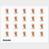 vrolijke kerstmis mistletoe ronde sticker (Vel)