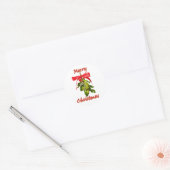 vrolijke kerstmis mistletoe ronde sticker (Envelop)