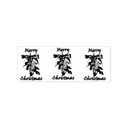 vrolijke kerstmis mistletoe rubberstempel (Afrduk)