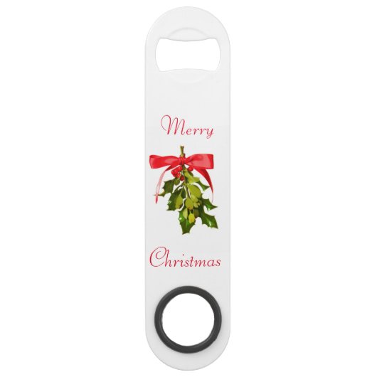 vrolijke kerstmis mistletoe speed flessenopener (Voorkant)