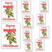 vrolijke kerstmis mistletoe sticker (Voorkant)