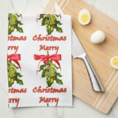 vrolijke kerstmis mistletoe theedoek (Quarter Fold)