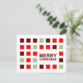 vrolijke Kerstmis (mod.vierkanten) Feestdagenkaart (Staand voorkant)