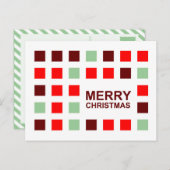 vrolijke Kerstmis (mod.vierkanten) Feestdagenkaart (Voorkant / Achterkant)