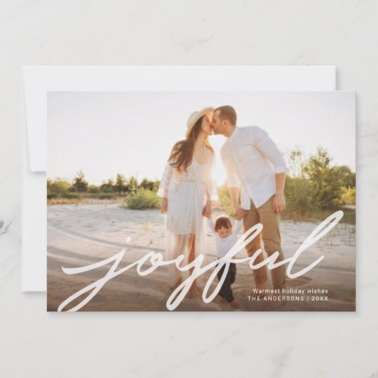 Vrolijke Kerstmis Modern handgeschreven script Fot Feestdagenkaart (Voorkant)