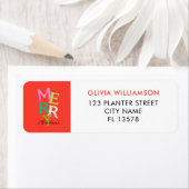 Vrolijke Kerstmis Moderne Heldere Vakantie Etiket (Insitu)