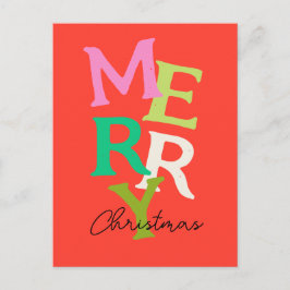 Vrolijke Kerstmis Moderne Heldere Vakantie Feestdagenkaart