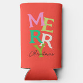 Vrolijke Kerstmis Moderne Heldere Vakantie Seltzer Blikjeskoeler (Achterkant)