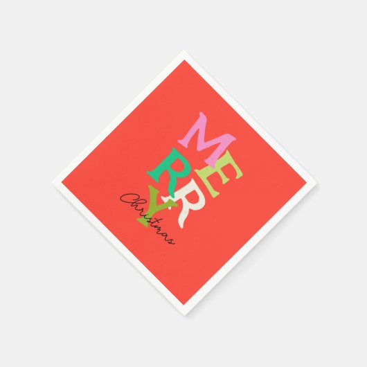 Vrolijke Kerstmis Moderne Heldere Vakantie Servet (Hoek)