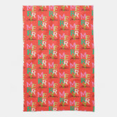 Vrolijke Kerstmis Moderne Heldere Vakantie Theedoek (Verticaal)