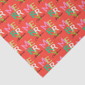 Vrolijke Kerstmis Moderne Heldere Vakantie Tissuepapier (Detail)