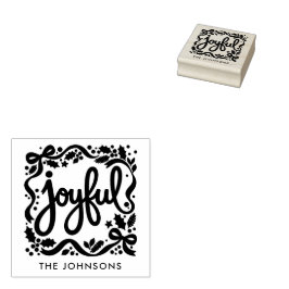 Vrolijke Kerstmis Moderne Mooie Lint Calligrafie Rubberstempel