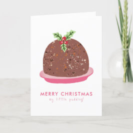 Vrolijke Kerstmis Moderne Pudding Illustratie Bedankkaart