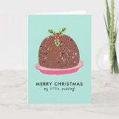 Vrolijke Kerstmis Moderne Pudding Illustratie Bedankkaart (Voorkant)