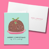 Vrolijke Kerstmis Moderne Pudding Illustratie Bedankkaart