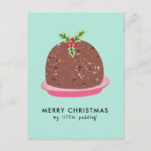 Vrolijke Kerstmis Moderne Pudding Illustratie Briefkaart (Voorkant)