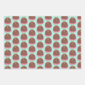 Vrolijke Kerstmis Moderne Pudding Illustratie Inpakpapier Vel (Voorkant)