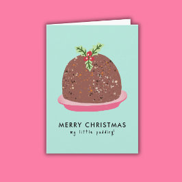 Vrolijke Kerstmis Moderne Pudding Illustratie Kaart