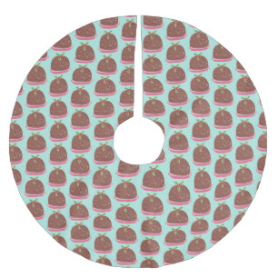 Vrolijke Kerstmis Moderne Pudding Illustratie Kerstboom Rok