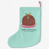 Vrolijke Kerstmis Moderne Pudding Illustratie Kleine Kerstsok (Achterkant)