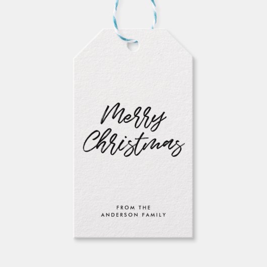 Vrolijke Kerstmis moderne typografie Cadeaulabel (Voorkant)