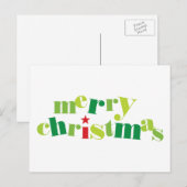 Vrolijke Kerstmis Moderne Typografie Feestdagenkaart (Voorkant / Achterkant)