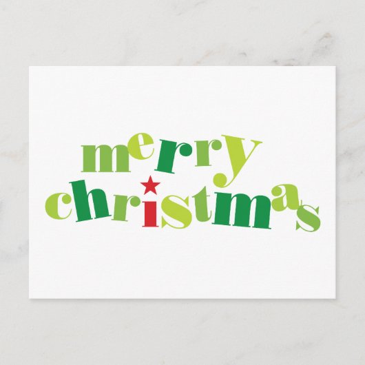 Vrolijke Kerstmis Moderne Typografie Feestdagenkaart (Voorkant)