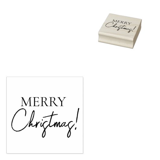 Vrolijke Kerstmis moderne typografie Rubberstempel (Gestempeld)