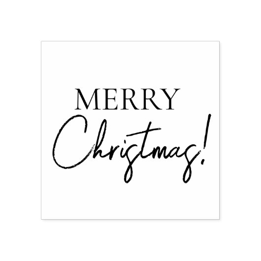 Vrolijke Kerstmis moderne typografie Rubberstempel (Afrduk)
