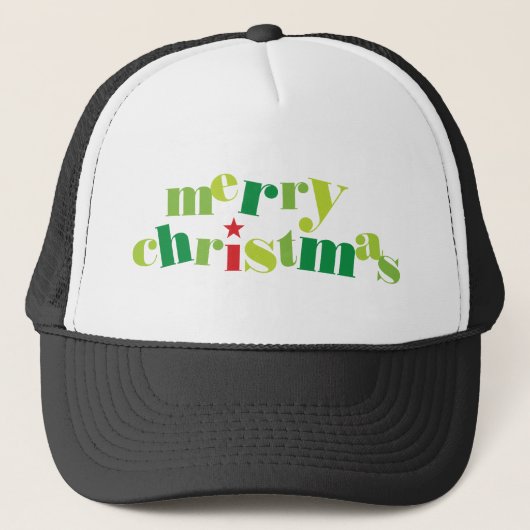 Vrolijke Kerstmis Moderne Typografie Trucker Pet (Voorkant)
