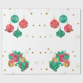 Vrolijke Kerstmis Nieuwjaar Groet Cadeaupapier