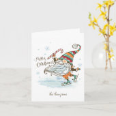 Vrolijke Kerstmis Nordic Gnome Kerstmis Kaart (Gele Bloem)