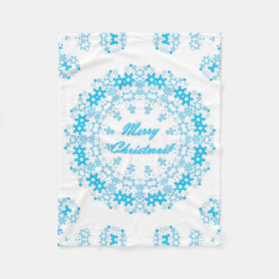 Vrolijke Kerstmis om het witte blauw van de Fleece Deken