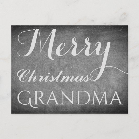 Vrolijke Kerstmis Oma Chalkboard Typografie Feestdagenkaart (Voorkant)