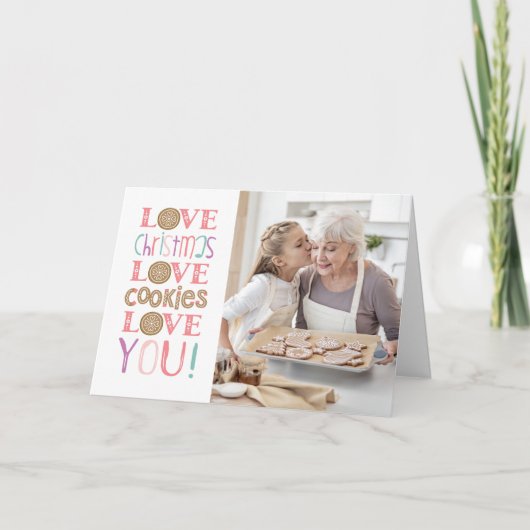 Vrolijke Kerstmis Oma Fotokaart Kaart (Voorkant)