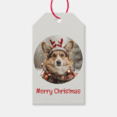 Vrolijke Kerstmis Pembroke Welsh Corgi Dog Cadeaulabel (Voorkant)