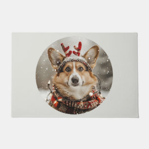 Vrolijke Kerstmis Pembroke Welsh Corgi Dog Deurmat