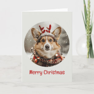 Vrolijke Kerstmis Pembroke Welsh Corgi Dog Feestdagen Kaart