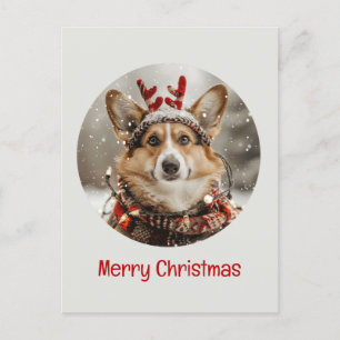 Vrolijke Kerstmis Pembroke Welsh Corgi Dog Feestdagenkaart