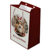 Vrolijke Kerstmis Pembroke Welsh Corgi Dog Medium Cadeauzakje (Achterkant Gekanteld)