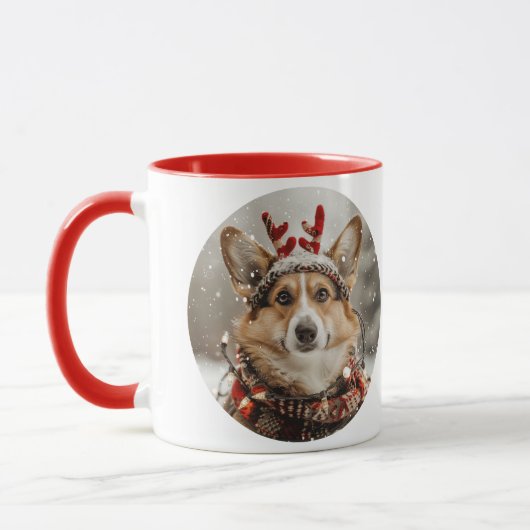 Vrolijke Kerstmis Pembroke Welsh Corgi Dog Mok (Links)